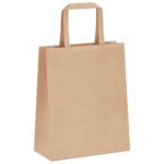 vidaXL Papierové tašky 250 ks s rúčkami, hnedá, 18x8x22 cm – Obrázok 4