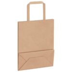 vidaXL Papierové tašky 250 ks s rúčkami, hnedá, 18x8x22 cm – Obrázok 9