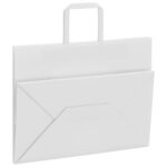 vidaXL Papierové tašky 50 ks s rúčkami, biele, 32x17x25 cm – Obrázok 9