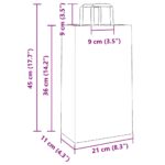 vidaXL Papierové tašky 250 ks s rúčkami, biele, 21x11x36 cm – Obrázok 11