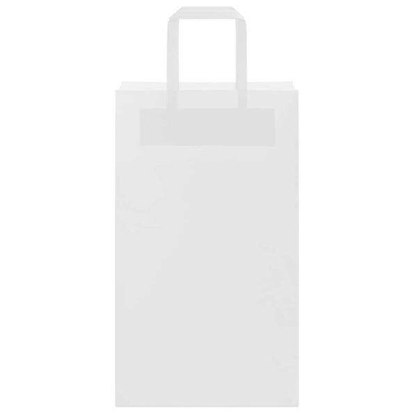 vidaXL Papierové tašky 250 ks s rúčkami, biele, 21x11x36 cm – Obrázok 5
