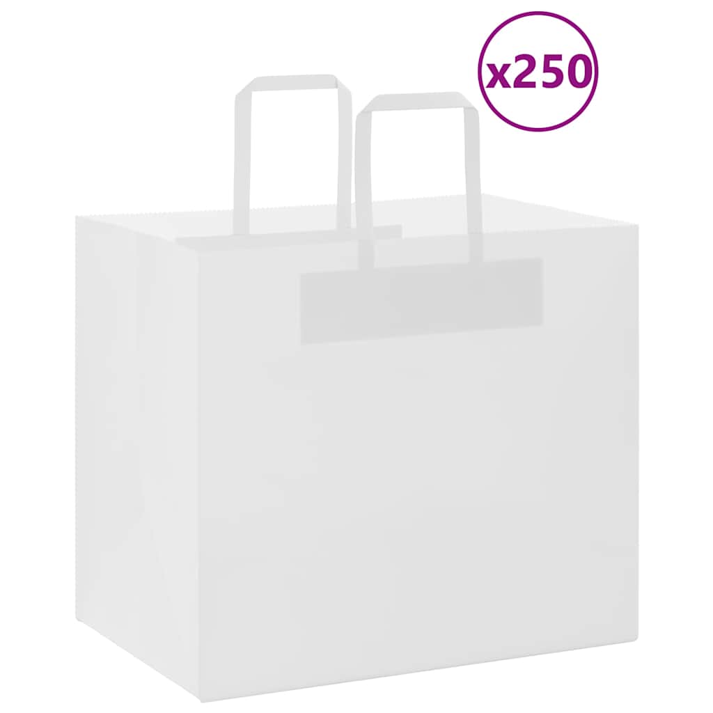 VXL8721158517920_a_en_hd_1.jpg vidaXL Papierové tašky 250 ks s rúčkami, biele, 32x22x28 cm – Obrázok 1