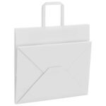 vidaXL Papierové tašky 250 ks s rúčkami, biele, 32x22x28 cm – Obrázok 9