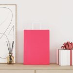 vidaXL Papierové tašky 250 ks s rúčkami, ružové, 26x12x35 cm – Obrázok 2