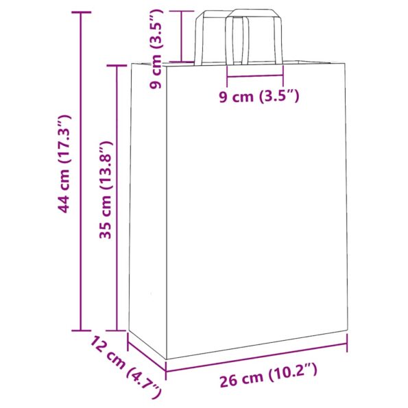 vidaXL Papierové tašky 250 ks s rúčkami, ružové, 26x12x35 cm – Obrázok 11