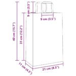 vidaXL Papierové tašky 250 ks s rúčkami, žlté, 21x11x31 cm – Obrázok 11