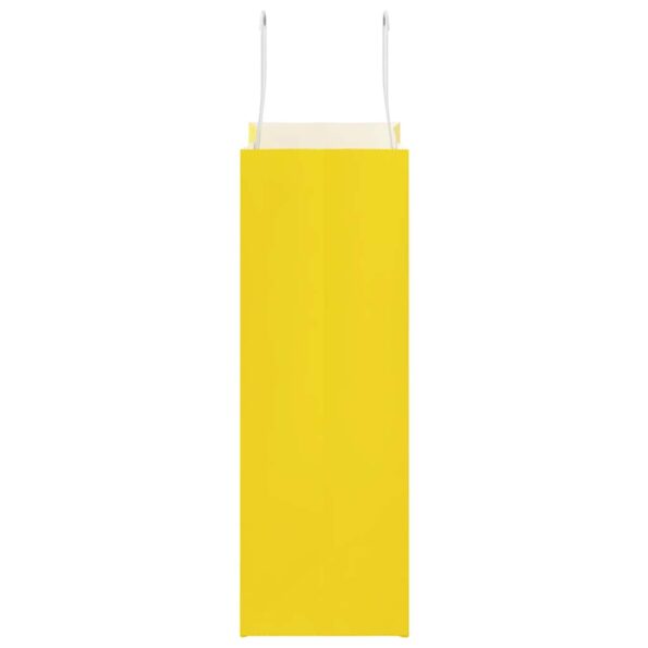 vidaXL Papierové tašky 250 ks s rúčkami, žlté, 21x11x31 cm – Obrázok 6