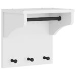 vidaXL Nástenný vešiak SANDNES biela 43x30x42 cm borovicový masív – Obrázok 2