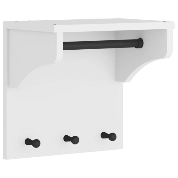 vidaXL Nástenný vešiak SANDNES biela 43x30x42 cm borovicový masív – Obrázok 2