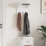 vidaXL Nástenný vešiak SANDNES biela 43x30x42 cm borovicový masív – Obrázok 3