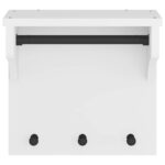 vidaXL Nástenný vešiak SANDNES biela 43x30x42 cm borovicový masív – Obrázok 5