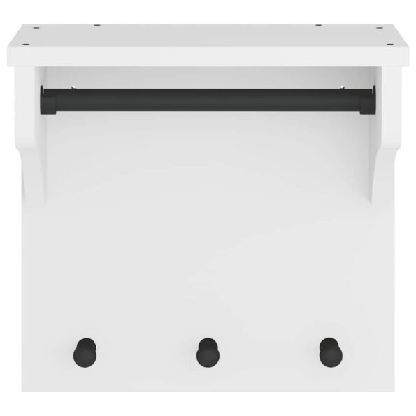 vidaXL Nástenný vešiak SANDNES biela 43x30x42 cm borovicový masív – Obrázok 5