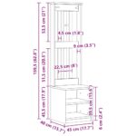 vidaXL Halový strom SANDENS 45x40x159,5 cm masívna borovica – Obrázok 11