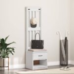 vidaXL Halový strom SANDENS biela 45x40x159,5 cm masívna borovica – Obrázok 3