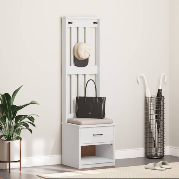 vidaXL Halový strom SANDENS biela 45x40x159,5 cm masívna borovica – Obrázok 3