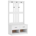 vidaXL Halový strom SANDENS biela 87x40x159,5 cm masívna borovica – Obrázok 2