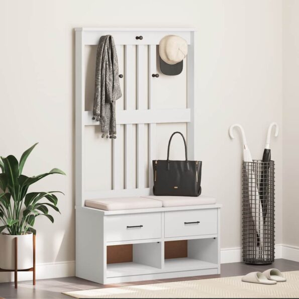 vidaXL Halový strom SANDENS biela 87x40x159,5 cm masívna borovica – Obrázok 3