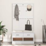 vidaXL Halový strom SANDENS biela 87x40x159,5 cm masívna borovica – Obrázok 4