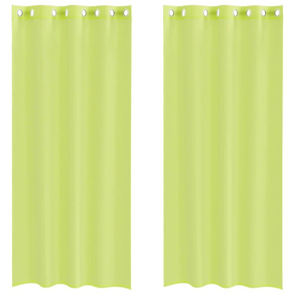 vidaXL Voálové závesy s priechodkami 2 ks Apple Green 140x225 cm – Obrázok 2