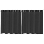 vidaXL Voálové závesy s priechodkami 2 ks Čierna 140x140 cm – Obrázok 2