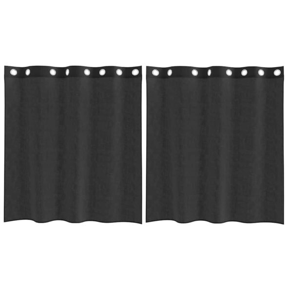 vidaXL Voálové závesy s priechodkami 2 ks Čierna 140x140 cm – Obrázok 2