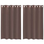 vidaXL Voálové závesy s priechodkami 2 ks Hnedá 140x175 cm – Obrázok 2
