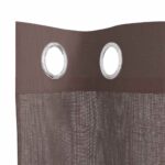 vidaXL Voálové závesy s priechodkami 2 ks Hnedá 140x175 cm – Obrázok 5