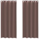vidaXL Voálové závesy s priechodkami 2 ks Hnedá 140x245 cm – Obrázok 2