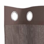 vidaXL Voálové závesy s priechodkami 2 ks Hnedá 140x245 cm – Obrázok 5