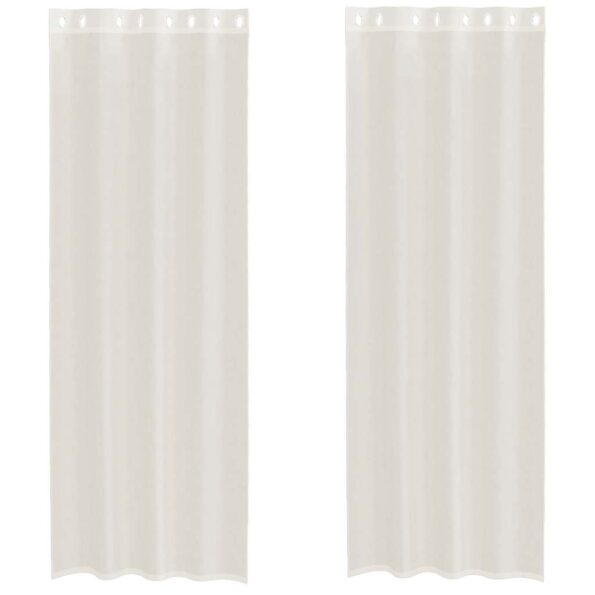 vidaXL voálové závesy s priechodkami 2 ks krémové 140x300 cm – Obrázok 2