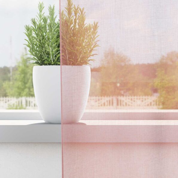 vidaXL Voálové závesy s priechodkami 2 ks svetloružové 140x140 cm – Obrázok 3