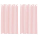 vidaXL voálové závesy s priechodkami 2 ks svetloružové 140x175 cm – Obrázok 2