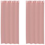 vidaXL Voálové závesy s priechodkami 2 ks Ružové 140x245 cm – Obrázok 2