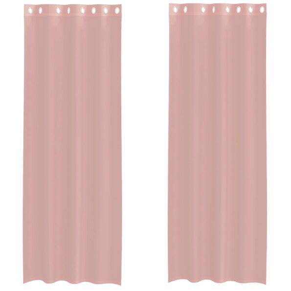 vidaXL Voálové závesy s priechodkami 2 ks Ružové 140x300 cm – Obrázok 2
