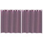 vidaXL Voálové závesy s priechodkami 2 ks Fialové 140x140 cm – Obrázok 2