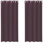 vidaXL Voálové závesy s priechodkami 2 ks Fialová 140x245 cm – Obrázok 2