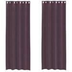vidaXL Voálové závesy s priechodkami 2 ks Fialová 140x260 cm – Obrázok 2