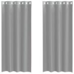 vidaXL Voálové závesy s priechodkami 2 ks svetlosivé 140x225 cm – Obrázok 2
