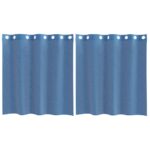vidaXL Voile Záclony s priechodkami 2 ks Royal Blue – Obrázok 2