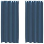 vidaXL Voile Záclony s priechodkami 2 ks Royal Blue – Obrázok 2