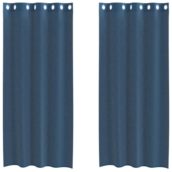 vidaXL Voile Záclony s priechodkami 2 ks Royal Blue – Obrázok 2