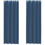 vidaXL Voile Záclony s priechodkami 2 ks Royal Blue – Obrázok 2