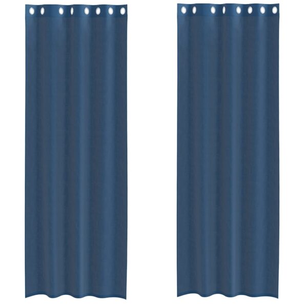 vidaXL Voile Záclony s priechodkami 2 ks Royal Blue – Obrázok 2