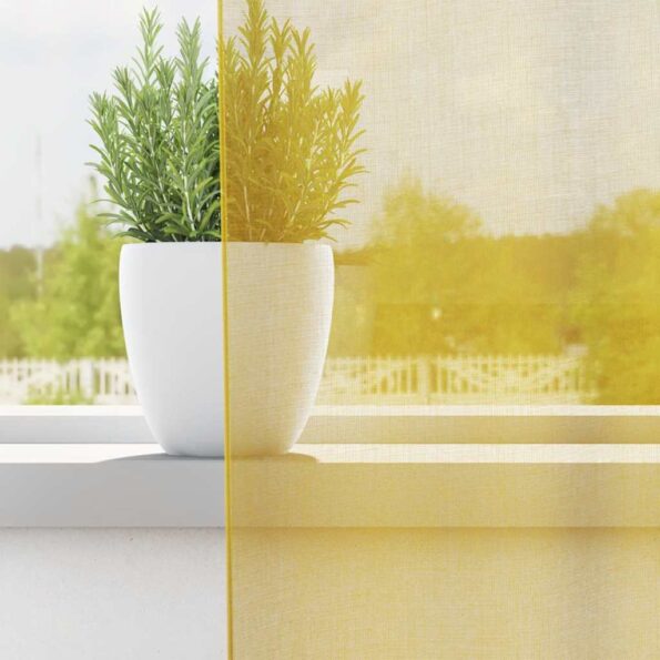 vidaXL Voálové závesy s priechodkami 2 ks Žlté – Obrázok 3