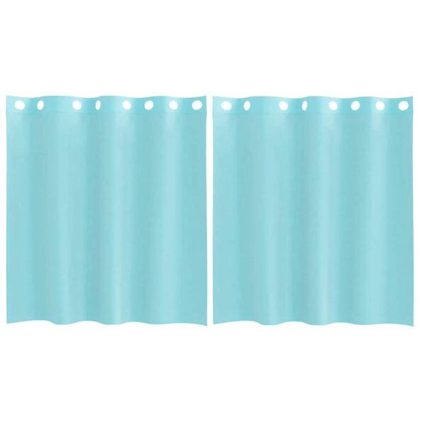 vidaXL Voálové závesy s priechodkami, 2 ks, tyrksyové – Obrázok 2
