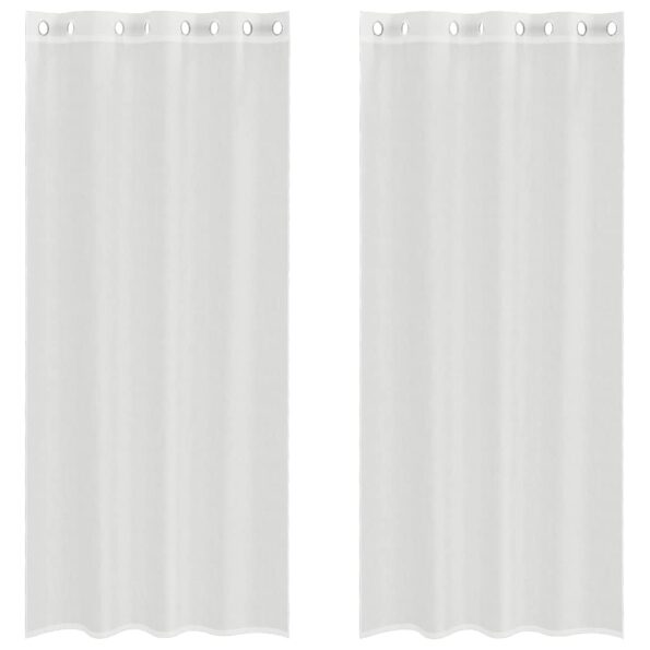 vidaXL Voálové závesy s priechodkami, 2 ks, biele – Obrázok 2