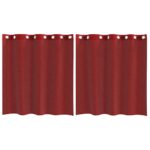 vidaXL Voálové závesy s priechodkami, 2 ks, vínovo červené – Obrázok 2
