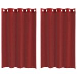 vidaXL Voálové závesy s priechodkami, 2 ks, vínovo červené – Obrázok 2