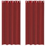 vidaXL Voálové závesy s priechodkami, 2 ks, vínovo červené – Obrázok 2