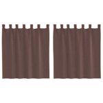 vidaXL Voile záclony s vreckami na tyče, 2 ks, hnedé – Obrázok 2